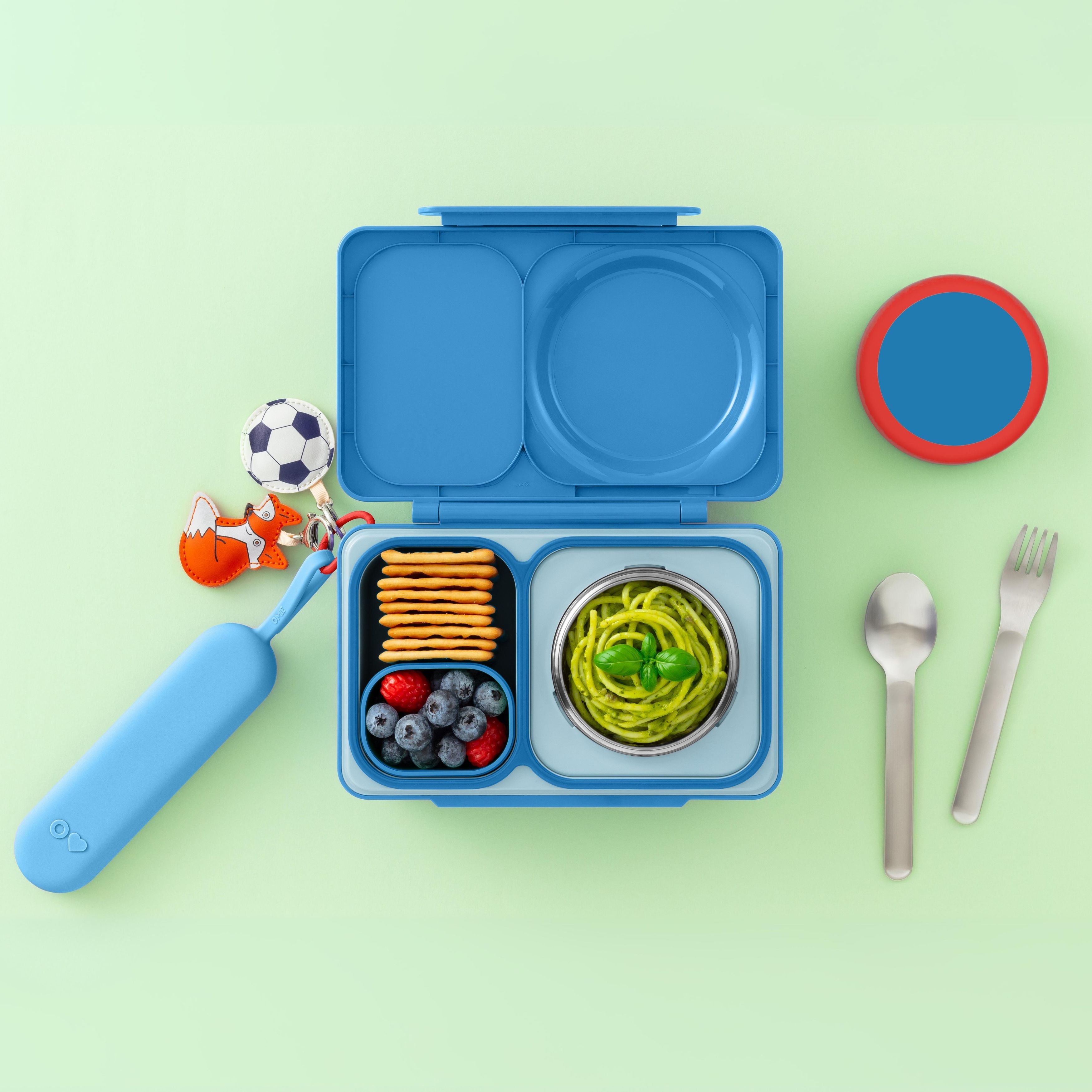 Omiebox - OmiePod UP Azure Silikon Çatal ve Kaşık Seti