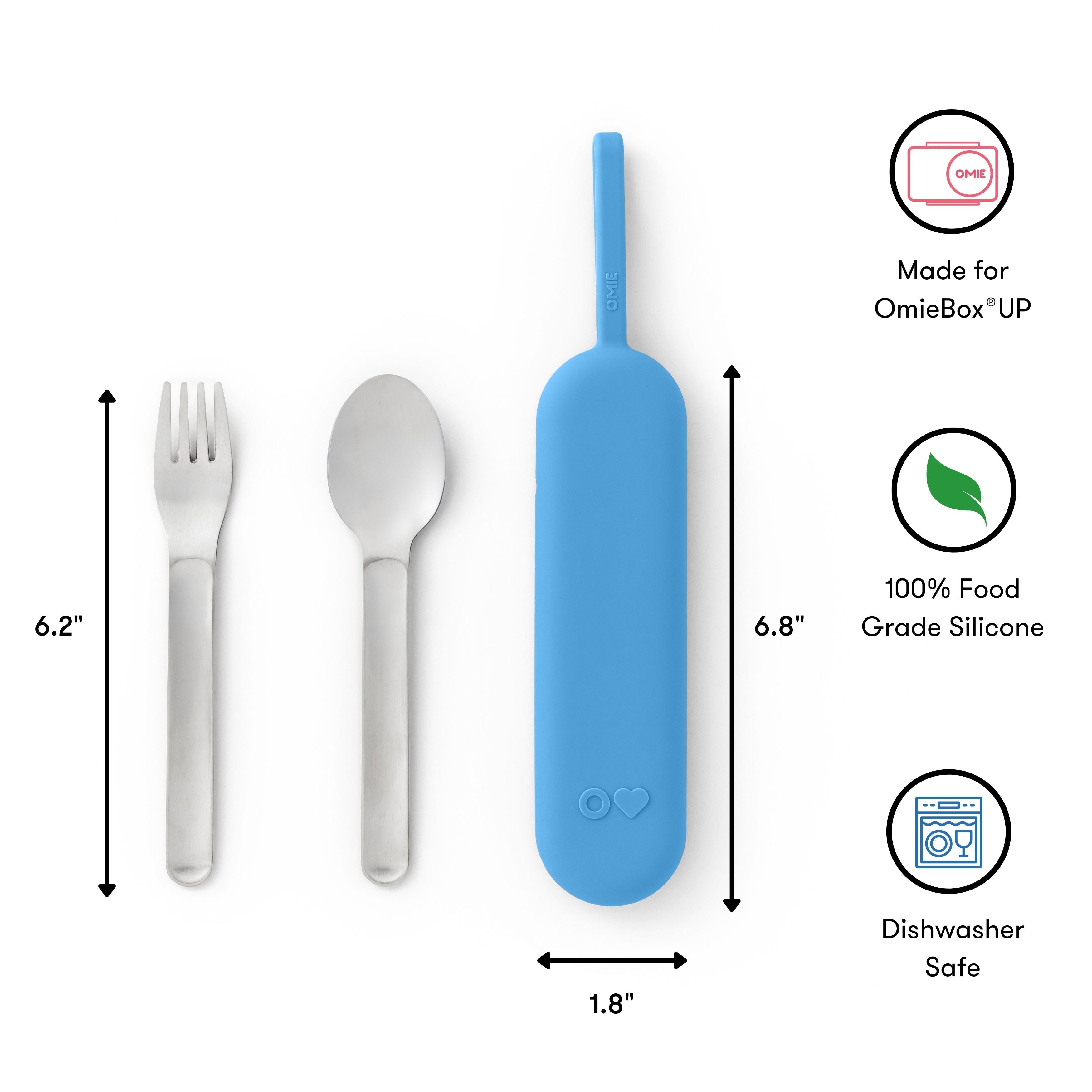 Omiebox - OmiePod UP Azure Silikon Çatal ve Kaşık Seti