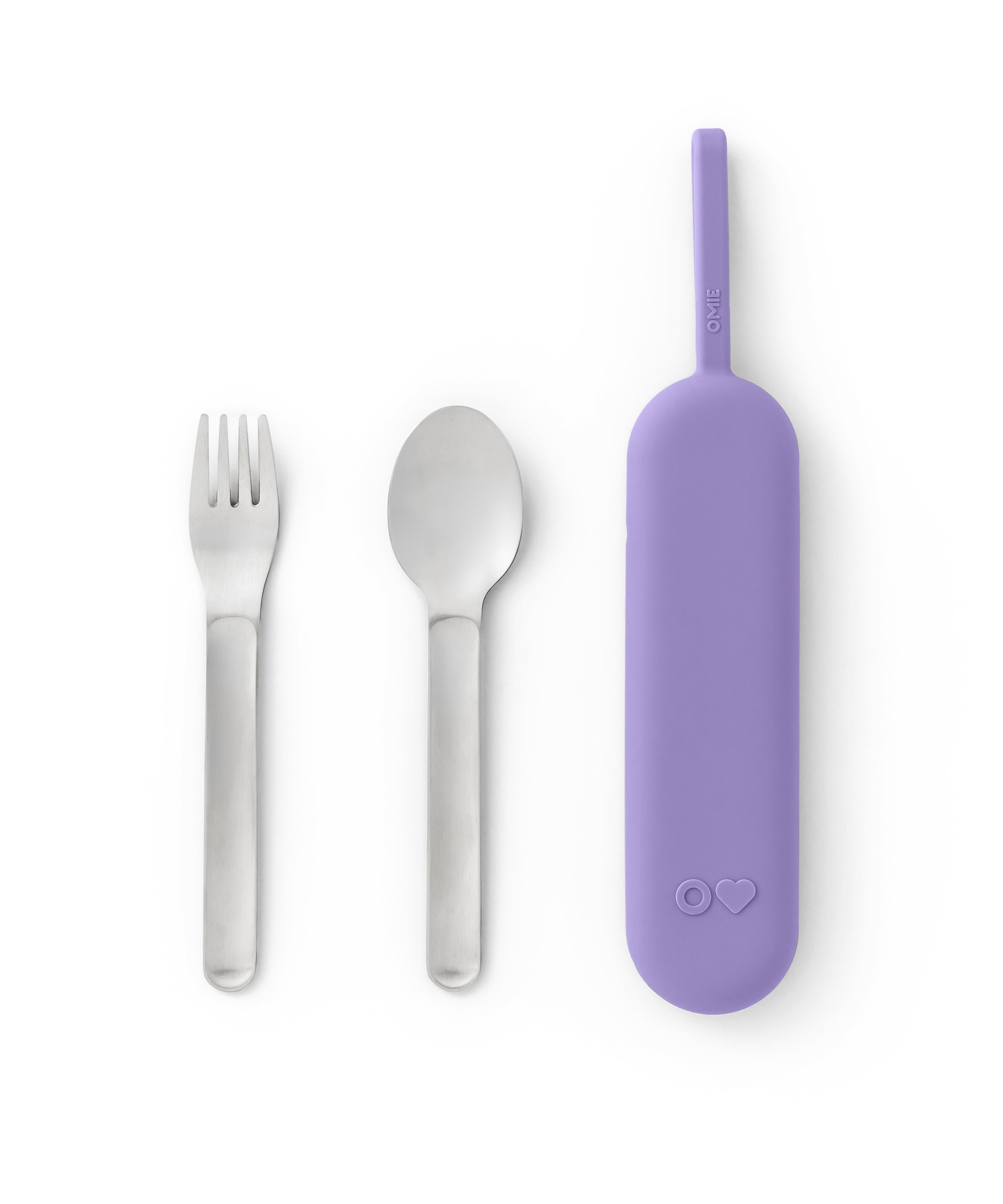Omiebox - OmiePod UP Menekşe Silikon Çatal ve Kaşık Seti