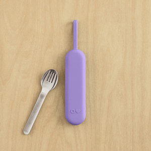 Omiebox - OmiePod UP Violet Silicone Fork and Spoon Set