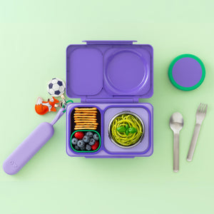 Omiebox - OmiePod UP Lila Silikon Gabel- und Löffelset