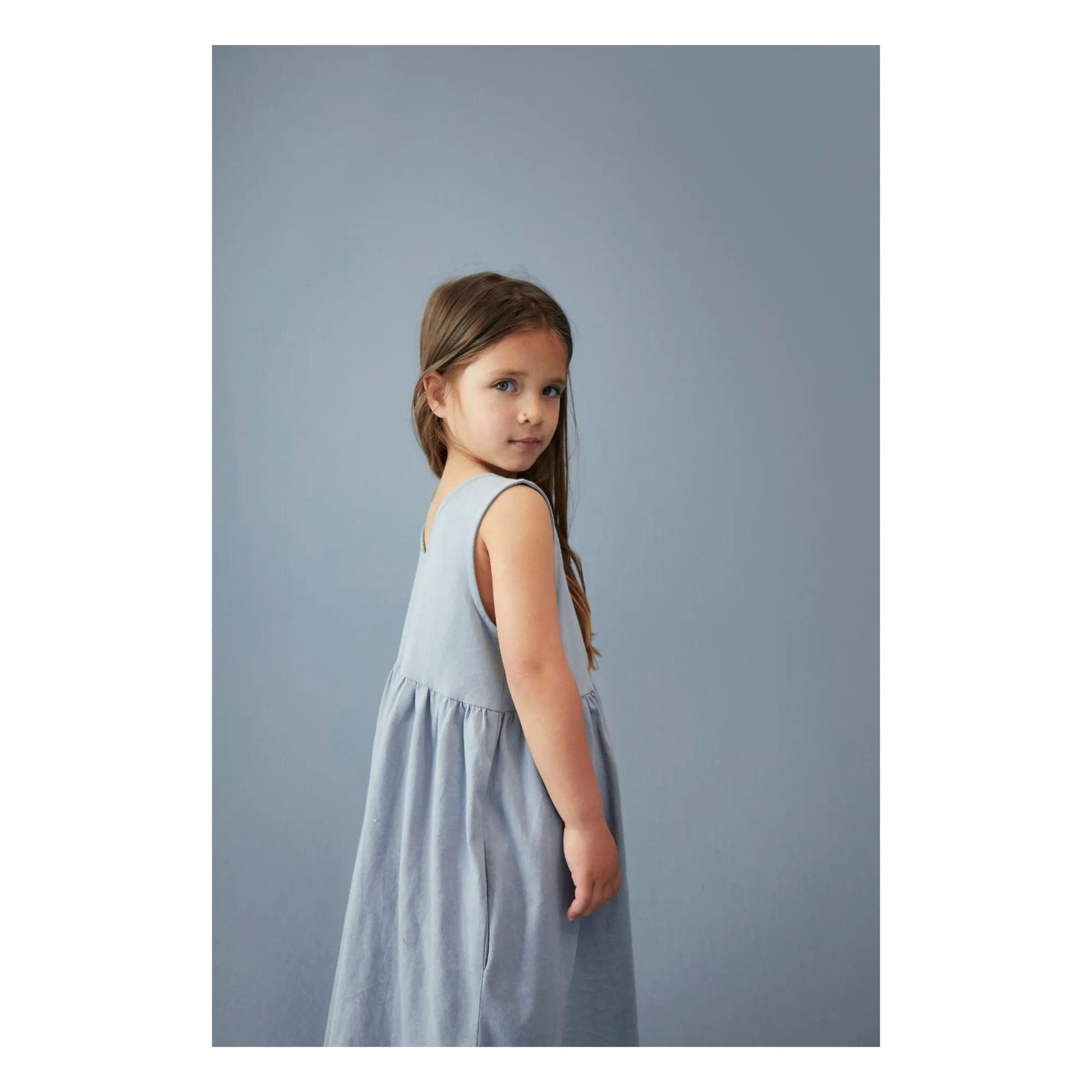 Gray Label - Kleid mit Knöpfen aus Bio-Baumwolle | Eisblau