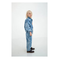 Repose AMS - Windbreaker aus Bio-Baumwoll-Denim | Washed Blue