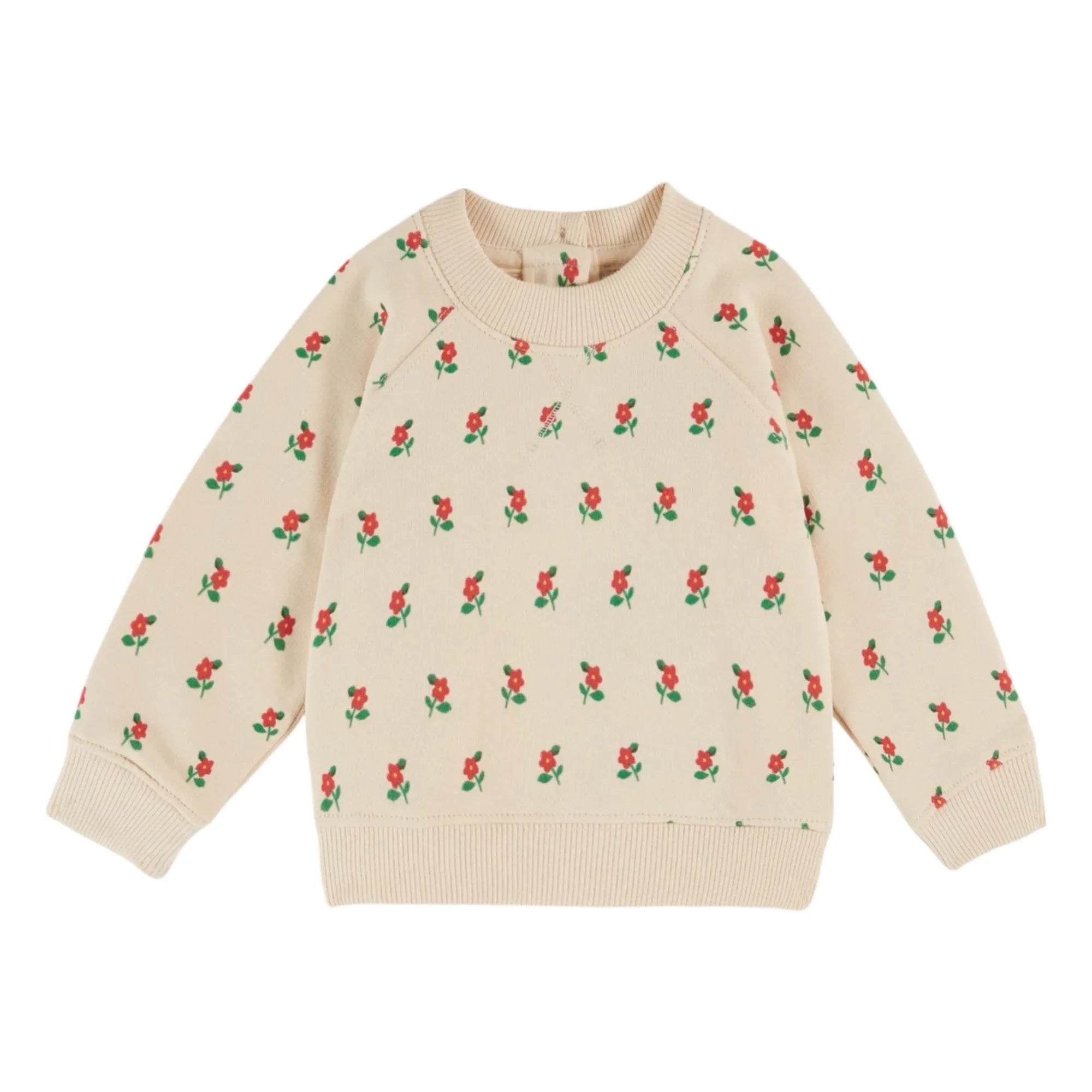 Emile et Ida - Organik pamuklu çiçek desenli sweatshirt | Ecru