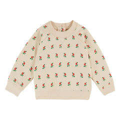 Emile et Ida - Organik pamuklu çiçek desenli sweatshirt | Ecru