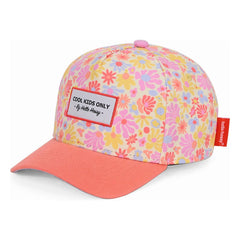 Hello Hossy - Retro Flowers Kavisli Siperlikli Şapka | Pembe