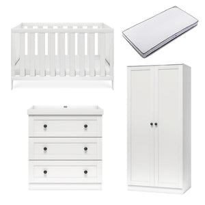 Silver Cross Bromley 3 Piece Room Set - White-Nursery Sets-White-Premium Mattress | Natural Baby Shower