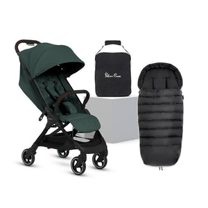Silver Cross Clic 2 Compact Stroller - Conifer-Strollers-Conifer-With Footmuff | Natural Baby Shower