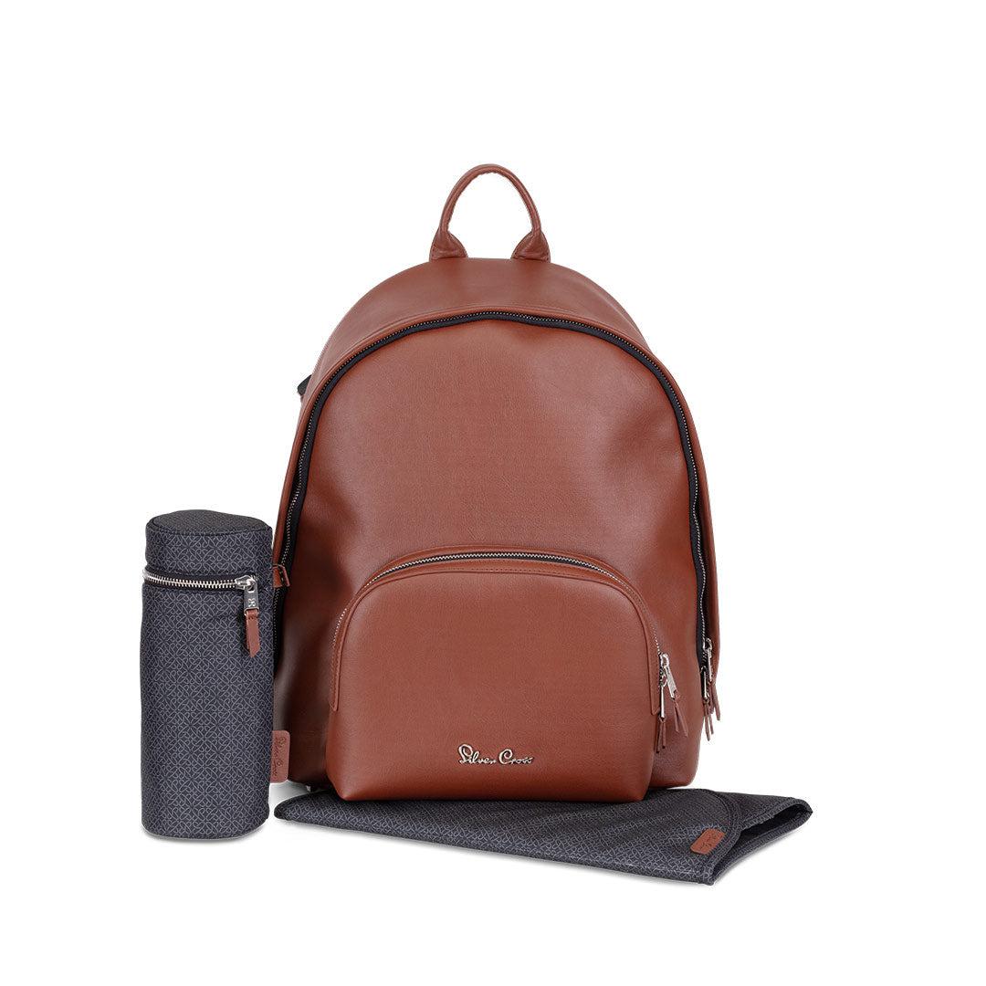 Silver Cross Vegan Leather Changing Rucksack - Tan-Changing Bags- | Natural Baby Shower