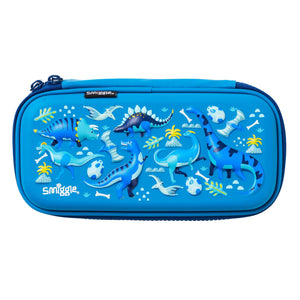 Smiggle - 3D Kabartmalı Hardtop Mavi Küçük Kalem Kutusu