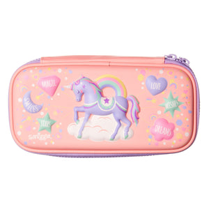 Smiggle - 3D Kabartmalı Hardtop Unicorn Kalem Kutusu