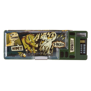 Smiggle - Beyond Wild Dinosaurs Pop Out Automatic Pencil Case with Calculator