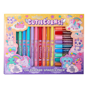 Smiggle - Cutiecorns Scented Highlighters and Glitter Sticks Set