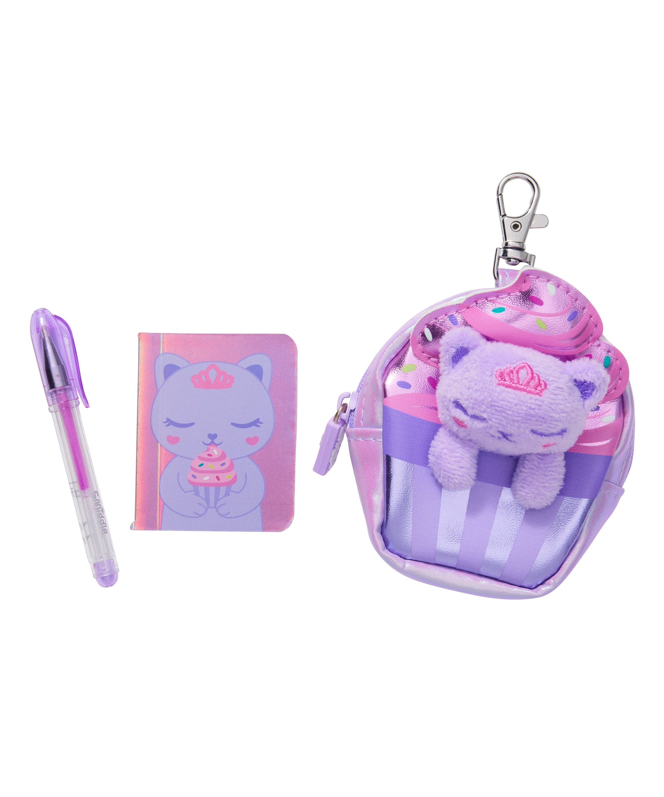 Smiggle - फ्लफी डे़ड्रीम मिनी पेन और नोटबुक के साथ कीचेन