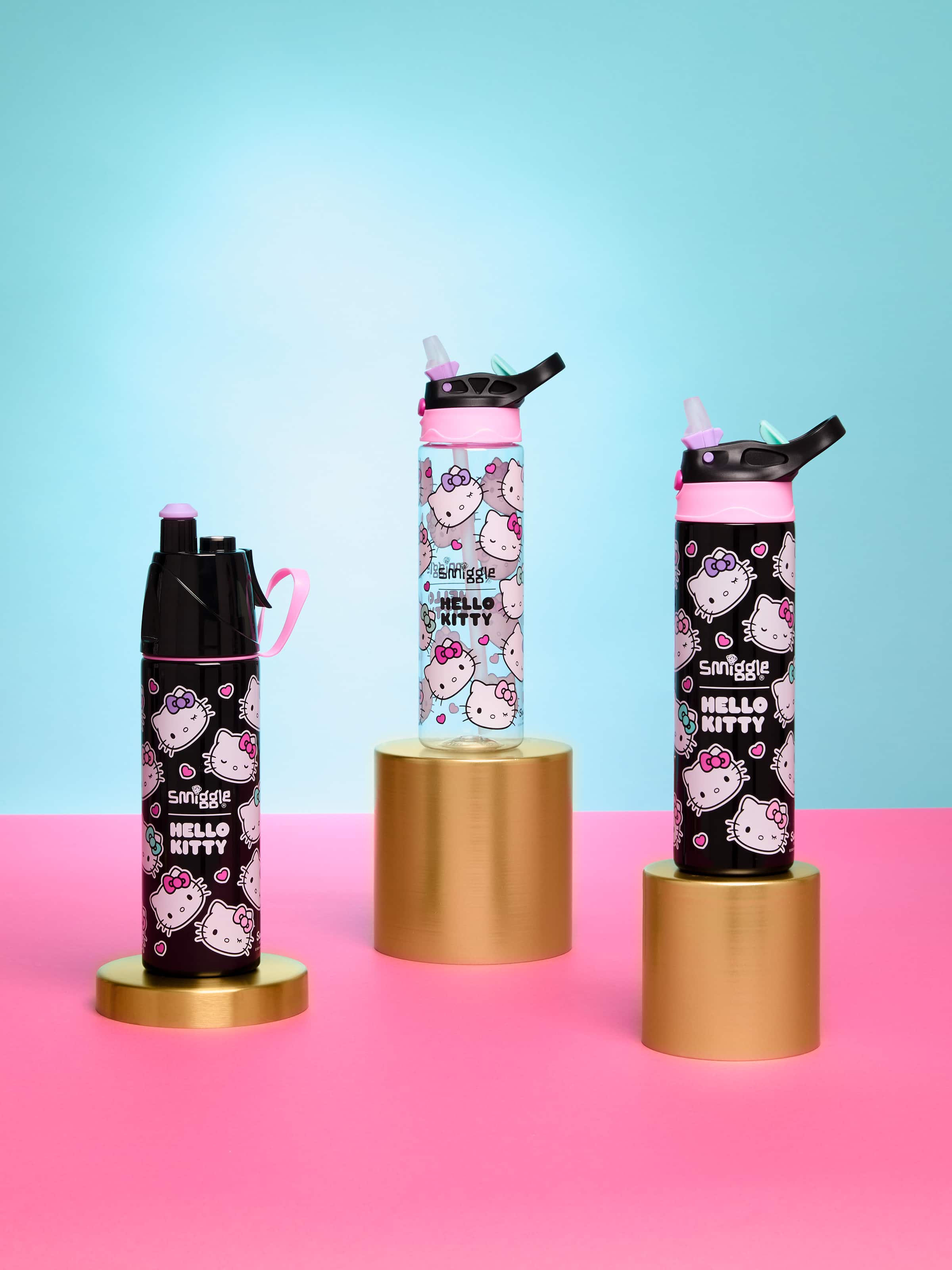 Smiggle - Hello Kitty Botella de acero mate con rociador de agua 500ML