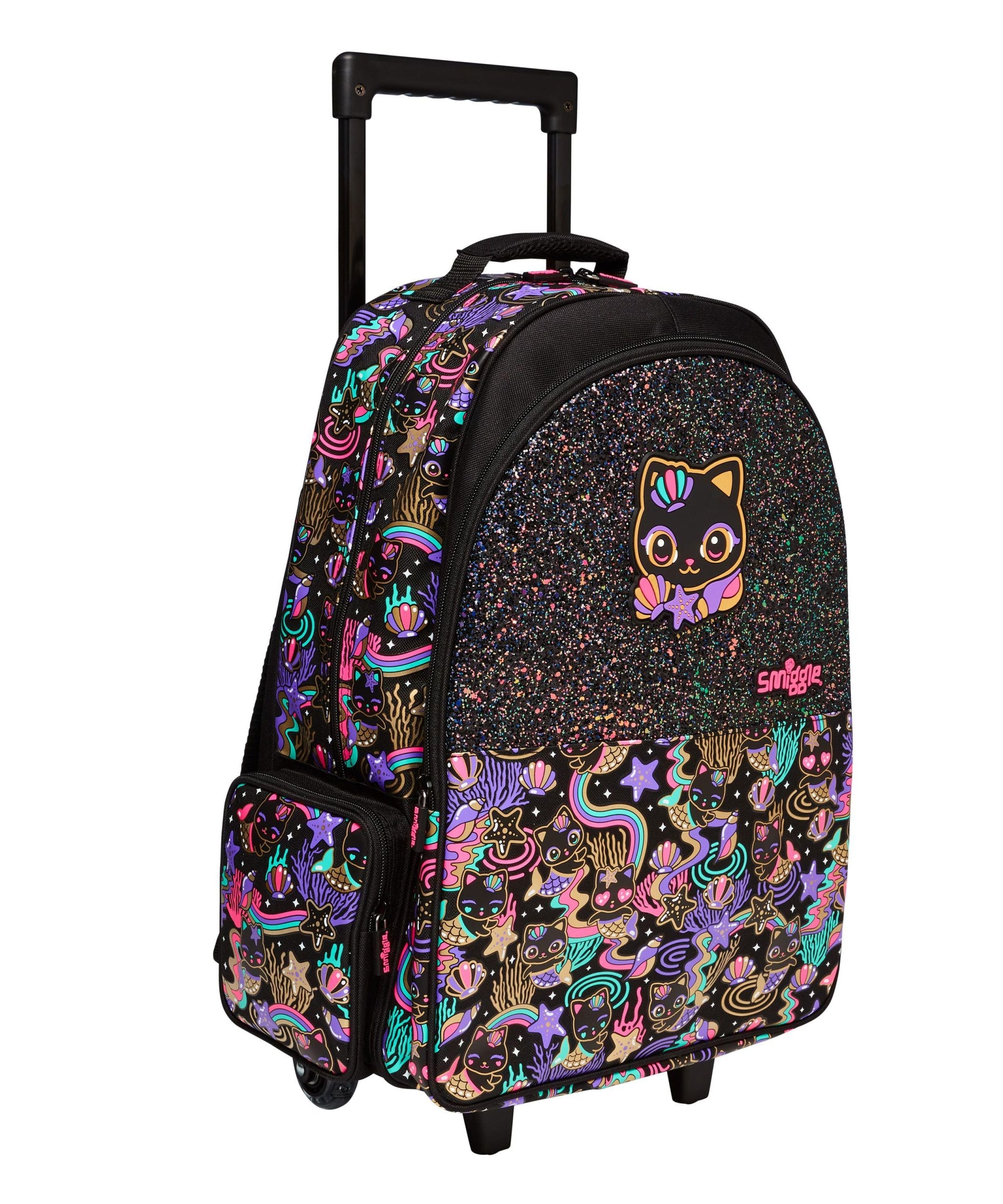 Smiggle - हे देयर रोशनीदार पहियों वाला खींचने वाला स्कूल और यात्रा बैग