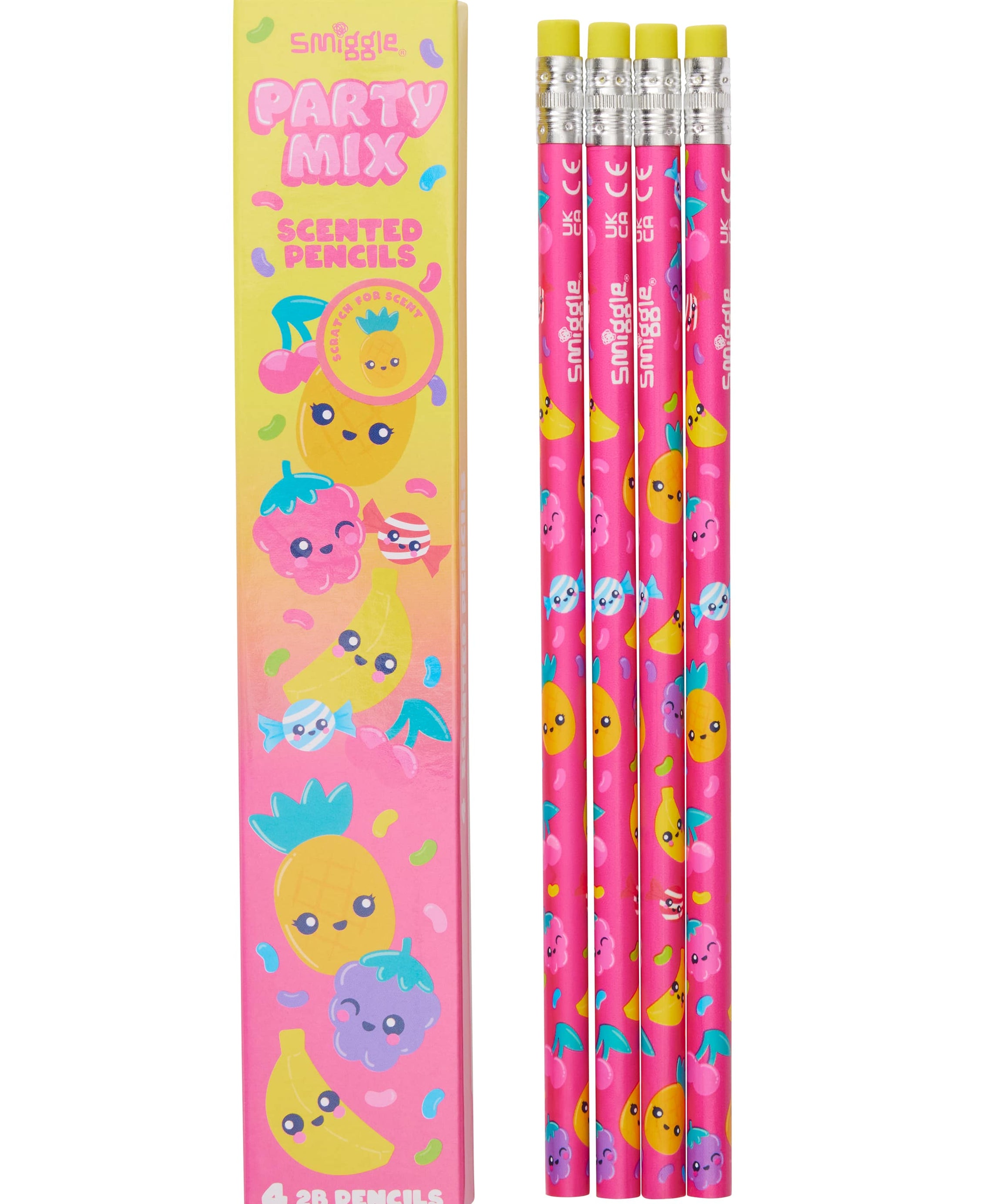 Smiggle - مجموعة 4 أقلام رصاص معطرة