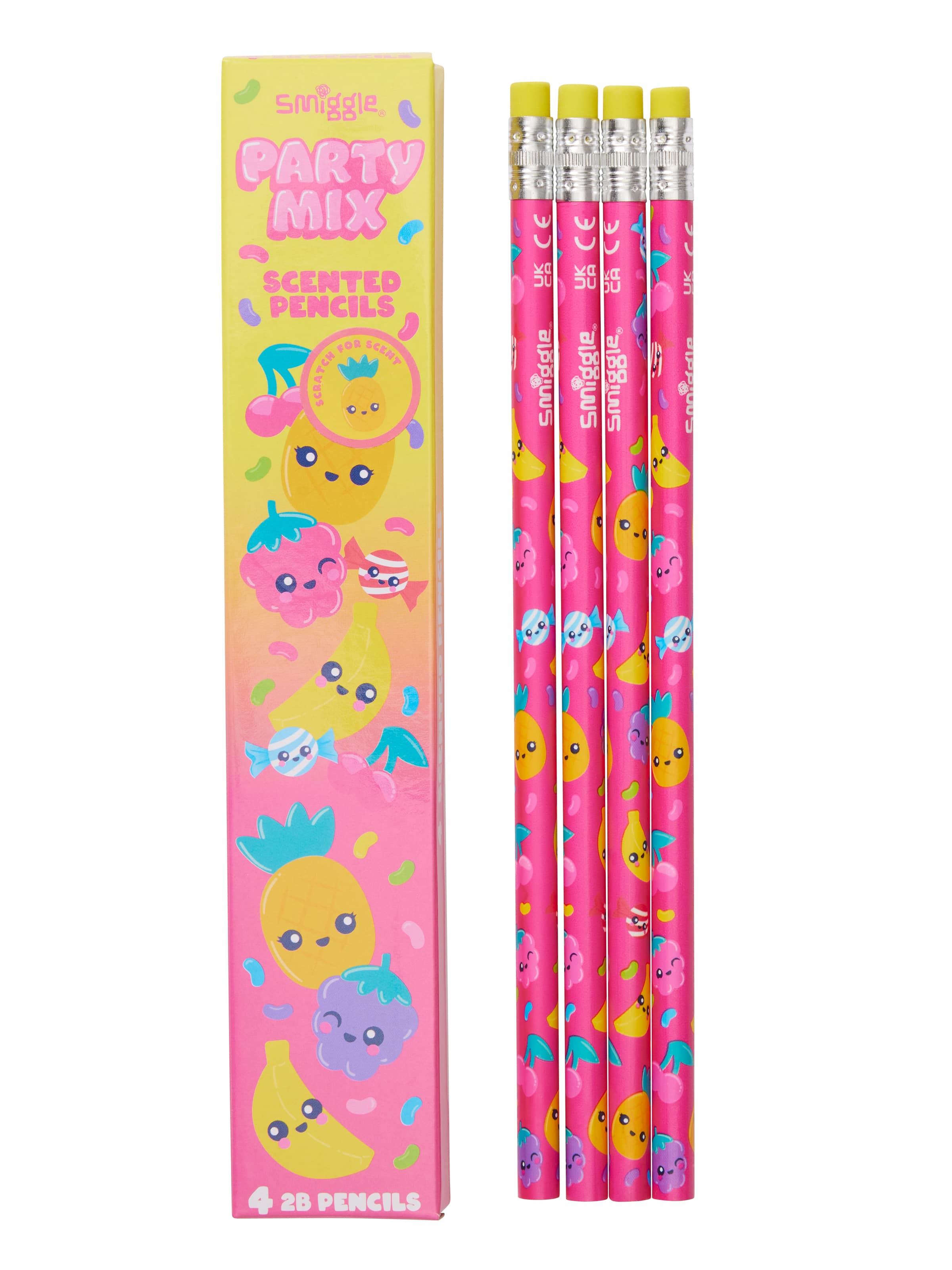 Smiggle - مجموعة 4 أقلام رصاص معطرة