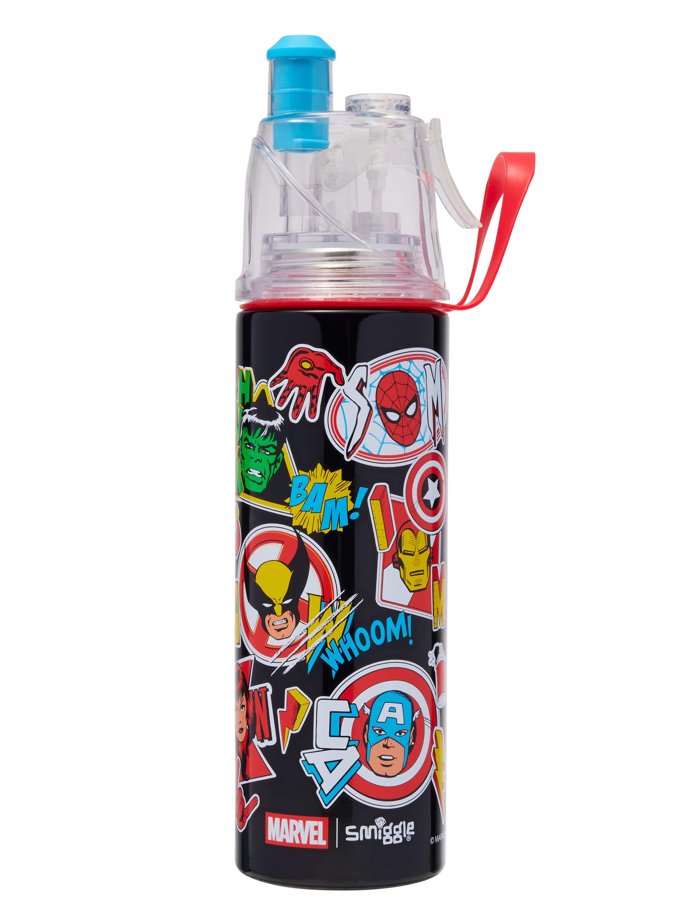 Smiggle - Marvel 500ML Steel Water Bottle with Spray Mist