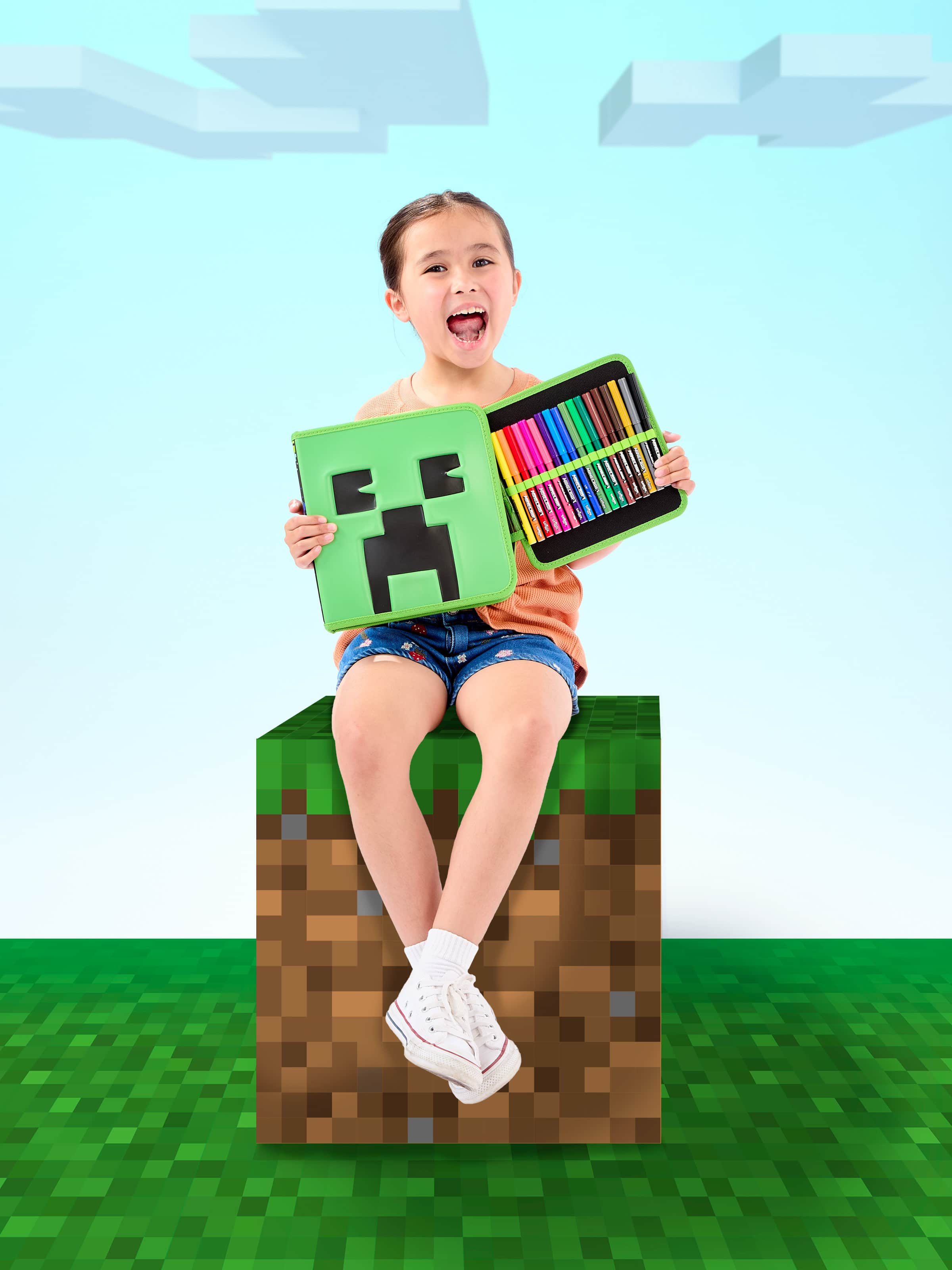 Smiggle - Набор канцелярии Minecraft и пенал