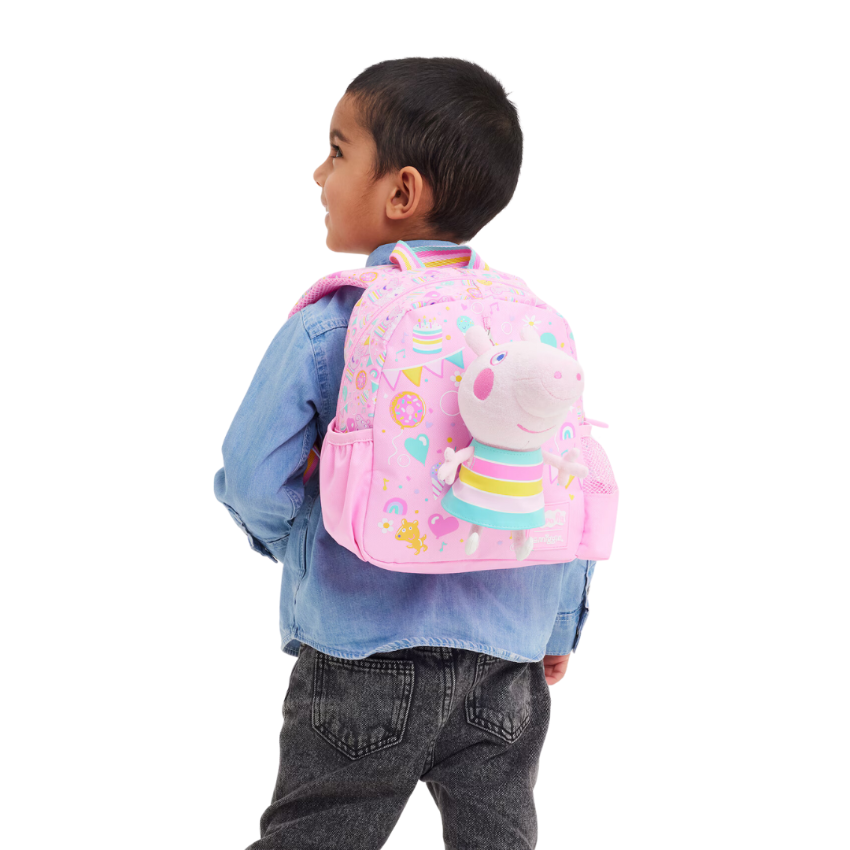 Smiggle - Mochila Escolar com Brinquedo Removível Peppa Pig para Creche
