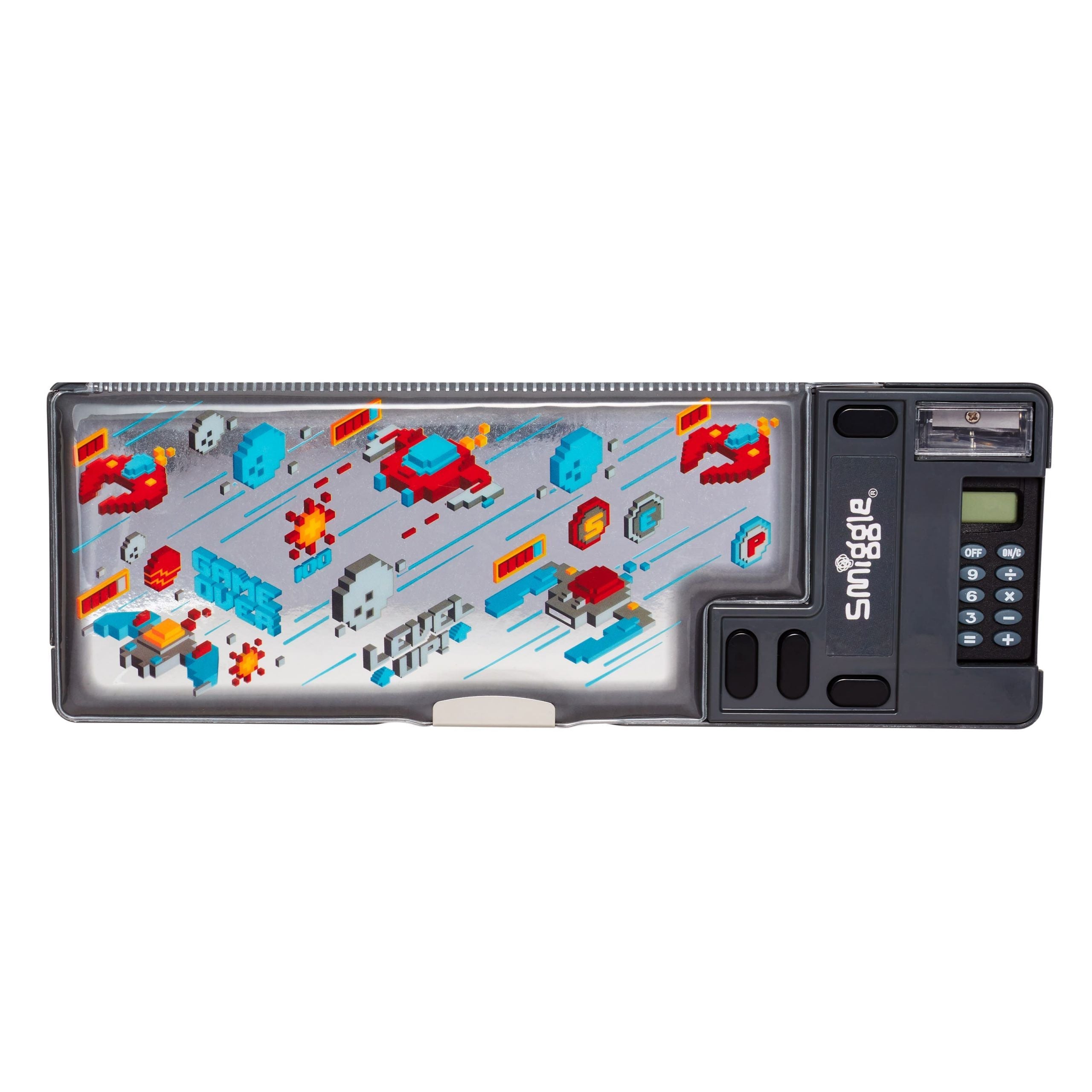 Smiggle - Peppy Serisi Hesap Makineli Otomatik Kalem Kutusu - Dinossi