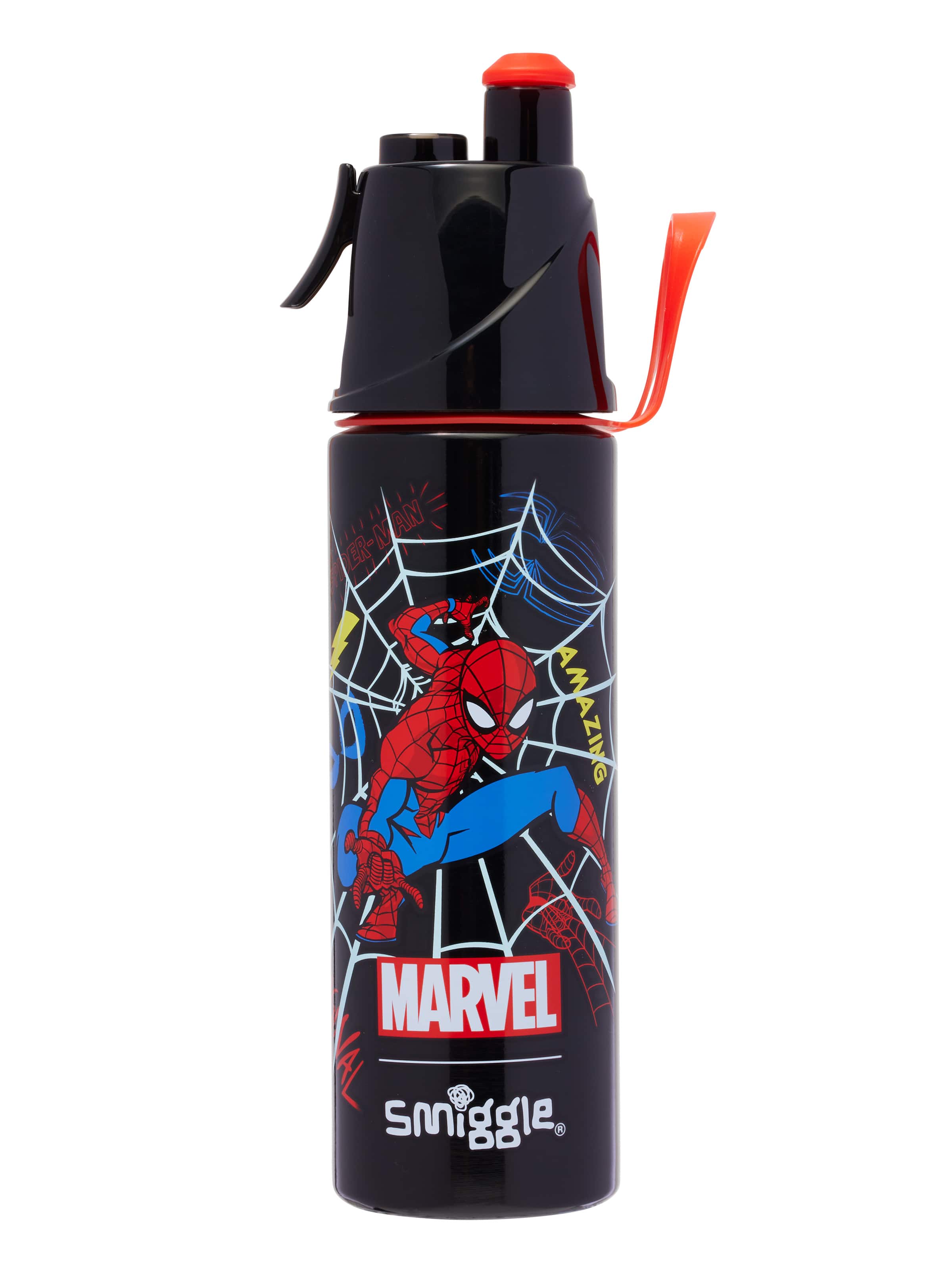 Smiggle - Botella de acero con rociador de agua Spider-Man 500ML