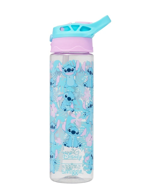 Smiggle - Botella de agua sin BPA con pajilla automática Stitch 650ML