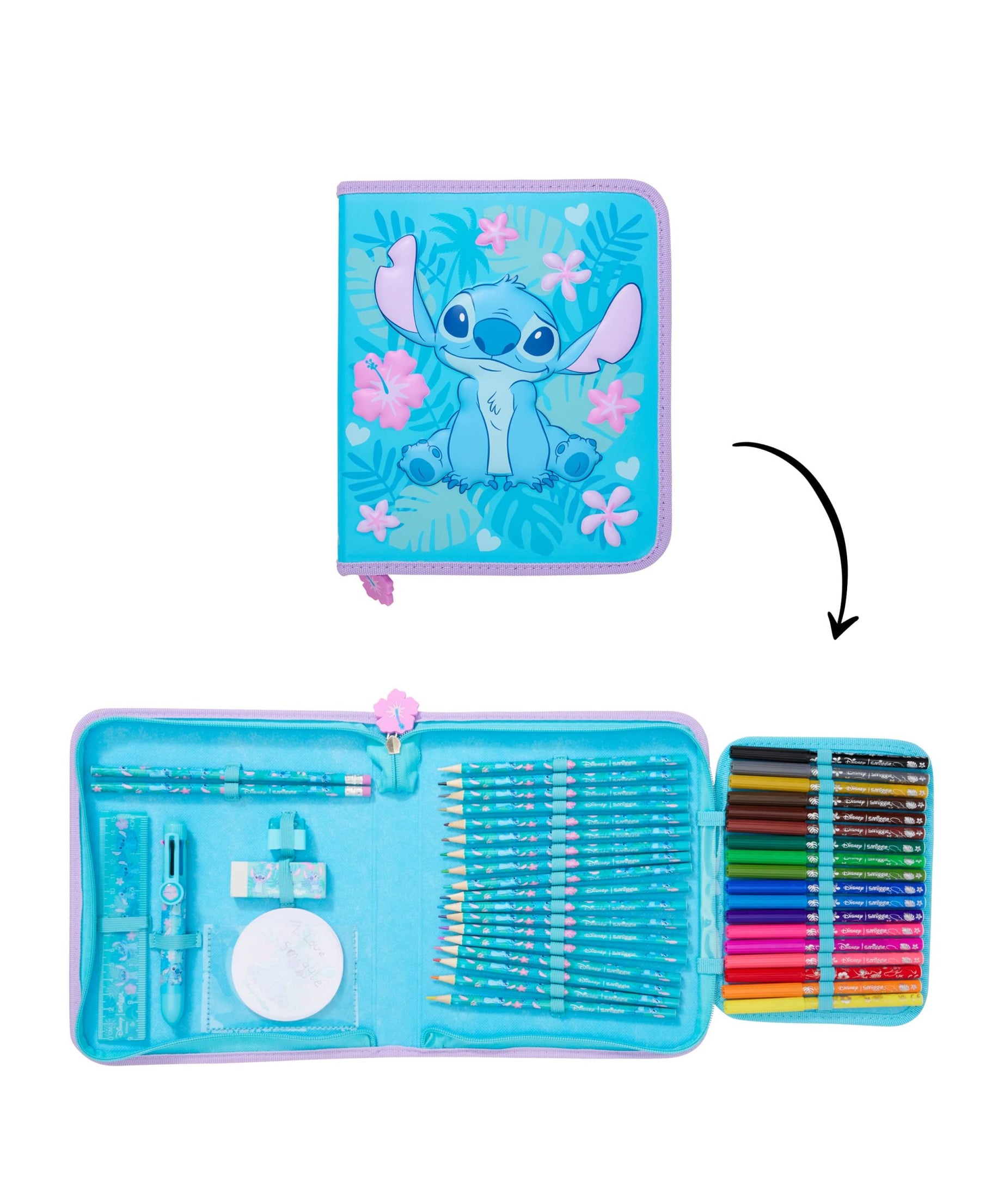 Smiggle - Stitch Kırtasiye Seti ve Kalem Kutusu