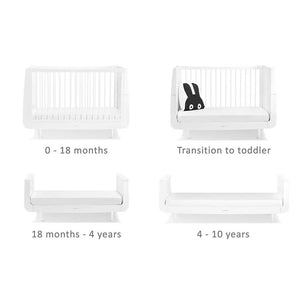 SnuzKot Skandi 3 Piece Nursery Furniture Set - White-Nursery Sets-White-No Mattress | Natural Baby Shower