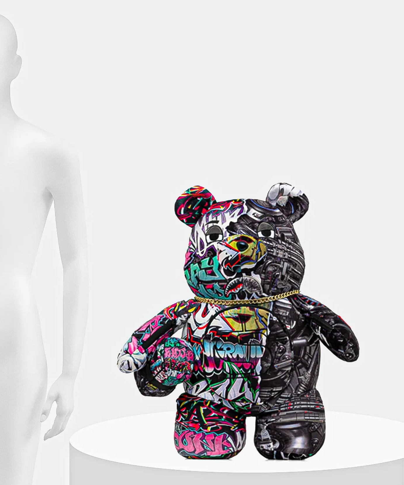 Sprayground - 分裂赛博鲨熊猫泰迪背包