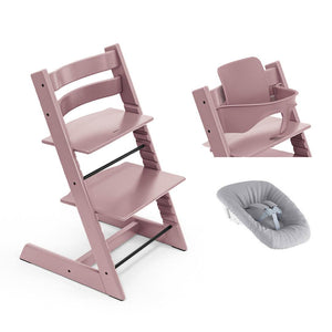 Stokke Tripp Trapp Highchair Newborn + Baby Set Bundle-Highchairs-Heather Mauve- | Natural Baby Shower