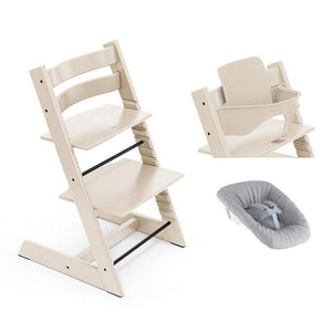 Stokke Tripp Trapp Highchair Newborn + Baby Set Bundle-Highchairs-Vanilla White- | Natural Baby Shower