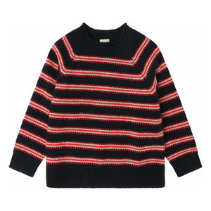 FUB - Çizgili Lambswool Kazak | Lacivert