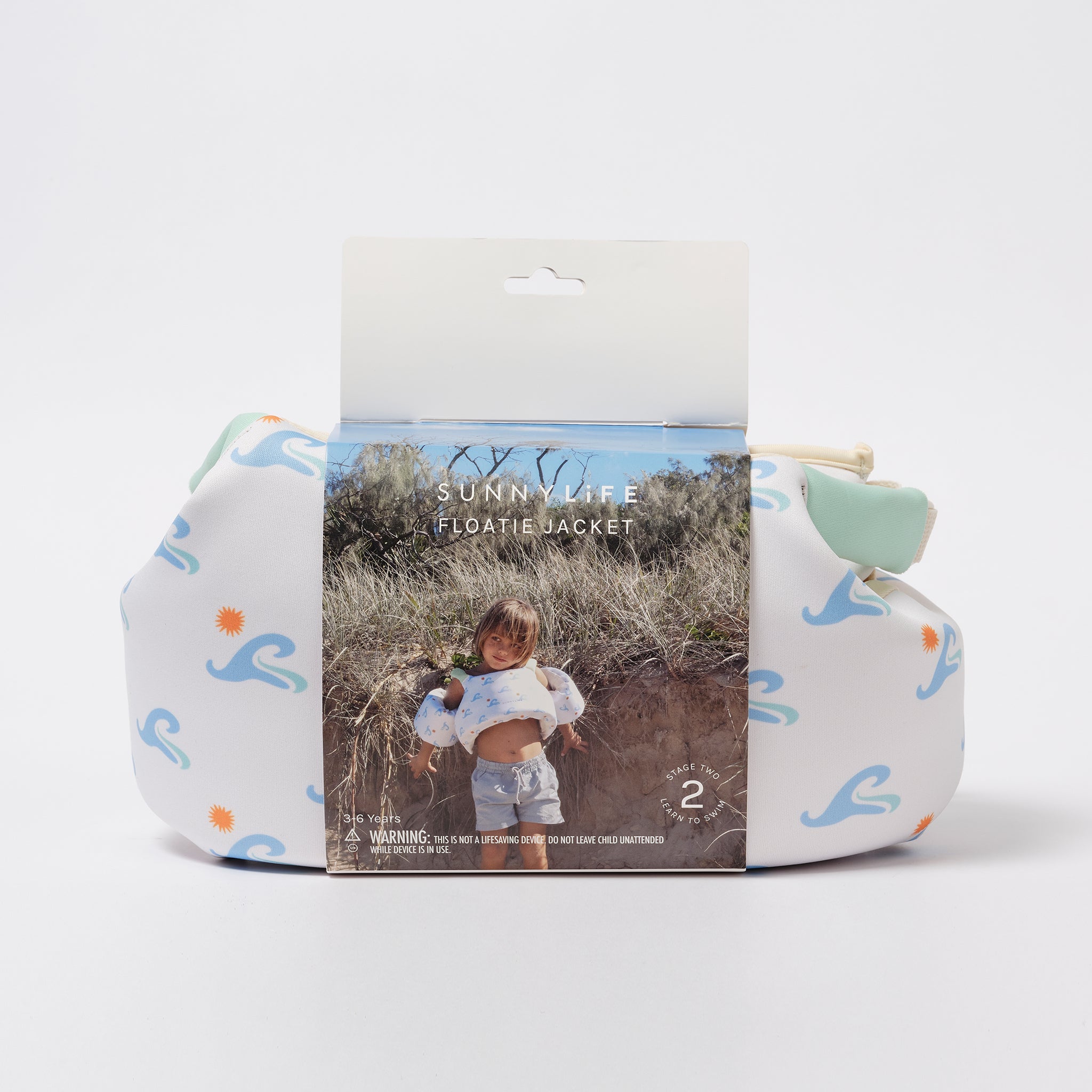 Sunnylife - سترة نجاة للأطفال مع أكمام للسباحة 4-6 سنوات