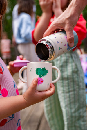 The Cotton Cloud - Dancing Hearts 420ML Edelstahlflasche mit verstecktem Strohhalm