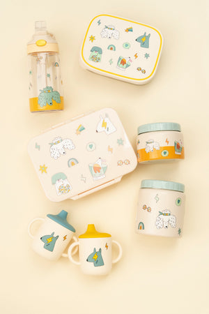 The Cotton Cloud - Funky Dogs 480ML Tritan Trinkflasche mit verstecktem Strohhalm