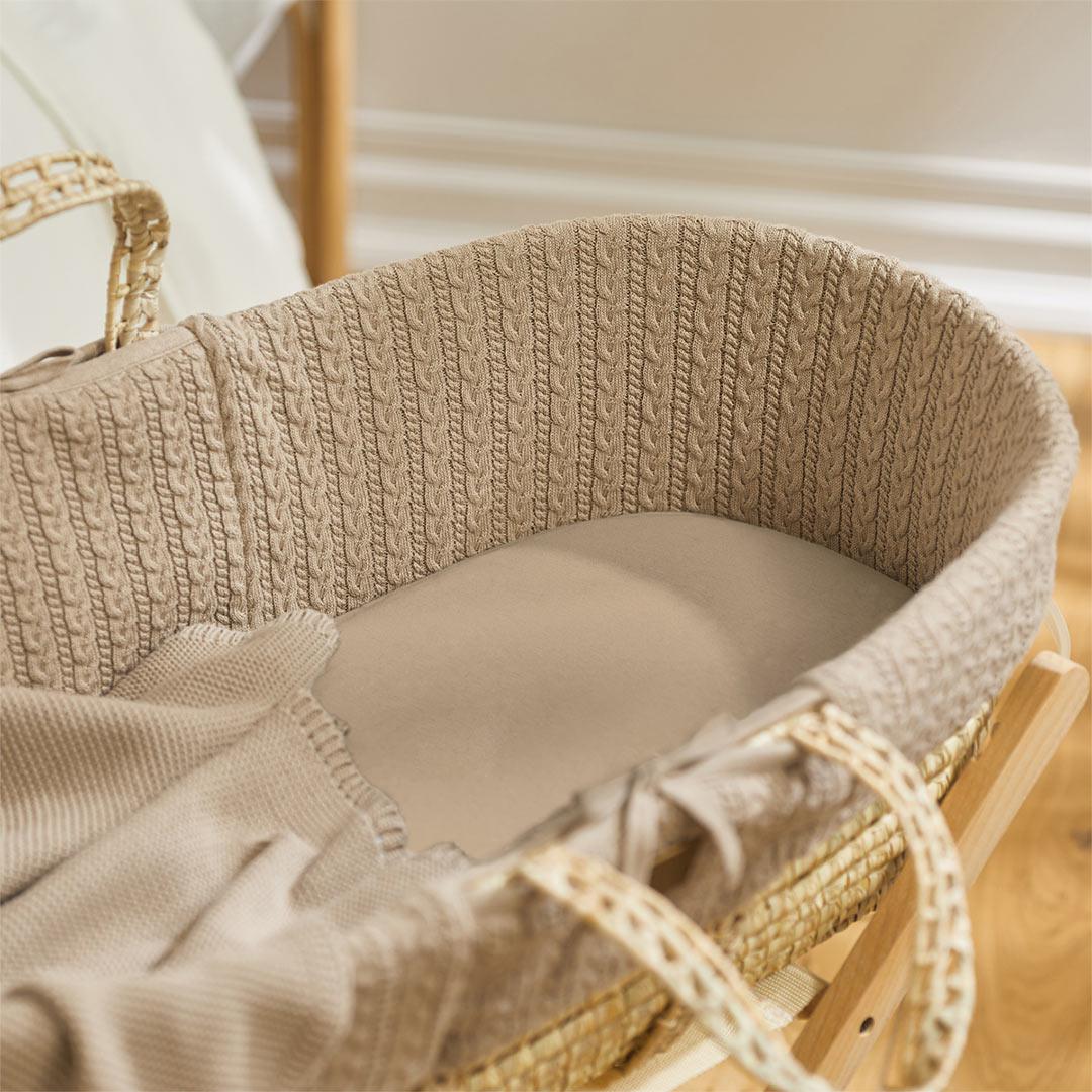 The Little Green Sheep Organic Moses Basket Fitted Sheet - Truffle-Sheets-Truffle- | Natural Baby Shower
