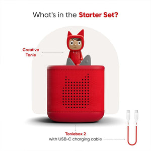 Tonies Toniebox 2 Starter Bundle | Create your Own (3pc)-Audio Players- | Natural Baby Shower