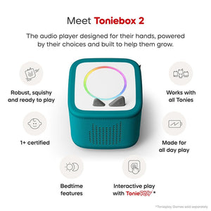 Tonies Toniebox 2 Starter Set with Creative Tonie Rubie - Teal-Audio Players-Teal- | Natural Baby Shower