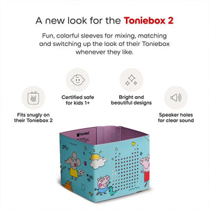 Tonies Peppa Pig Toniebox 2 Sleeve-Audio Player Accessories- | Natural Baby Shower