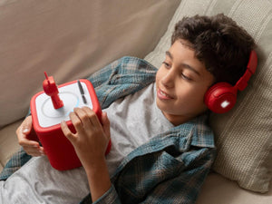 Tonies - Toniebox 2 Bluetooth Kopfhörer, rot, faltbar für Kinder