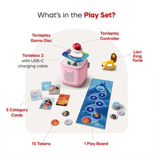 Tonies Toniebox 2 Play Set with Lion King Simba Tonie, Tonieplay Game, Tonieplay Controller - Pink-Audio Players-Pink- | Natural Baby Shower