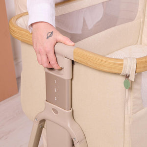 Tutti Bambini Cozee Air 2 Bedside Crib - Toasted Oak / Sand-Cribs-Toasted Oak / Sand- | Natural Baby Shower