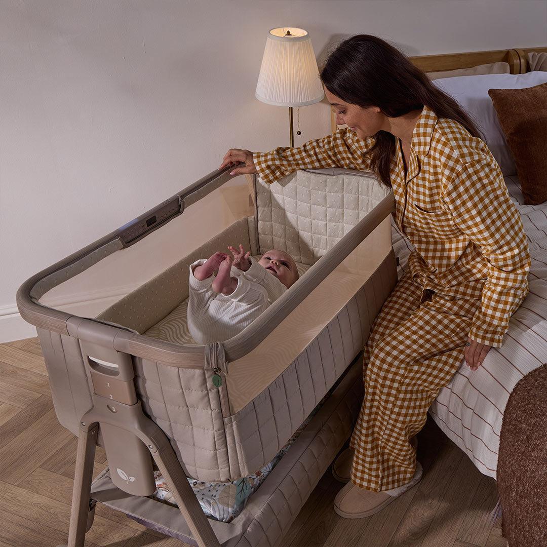 Tutti Bambini Cozee Sense Bedside Crib - Soft Walnut / Cocoa-Cribs-Soft Walnut / Cocoa- | Natural Baby Shower