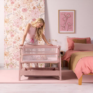Tutti Bambini Cozee Zen Bedside Crib - Blush-Cribs-Blush- | Natural Baby Shower