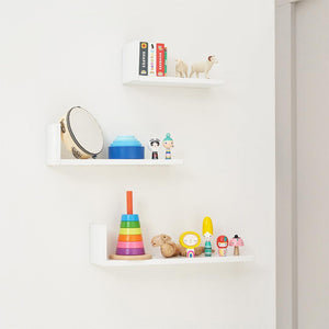 Tutti Bambini Rio Set of Three L-Shaped Wall Shelves - White-Shelves-White- | Natural Baby Shower
