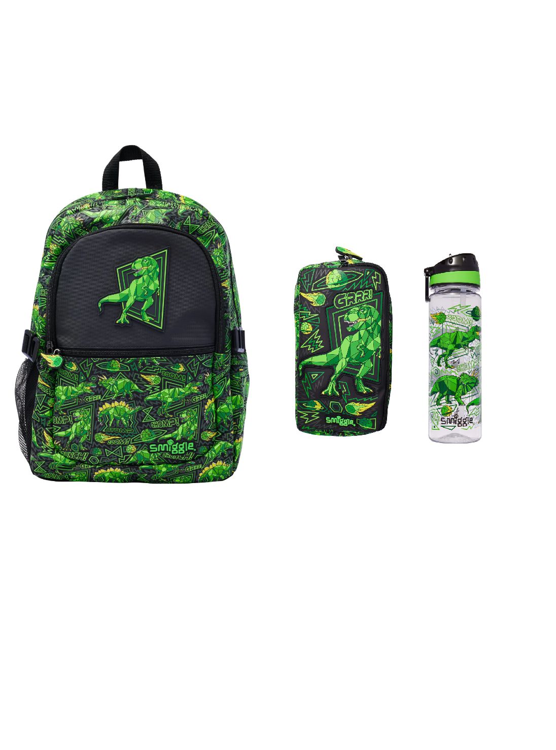 Smiggle - Wild Side 3lü Okul Çanta Seti-Dinossi