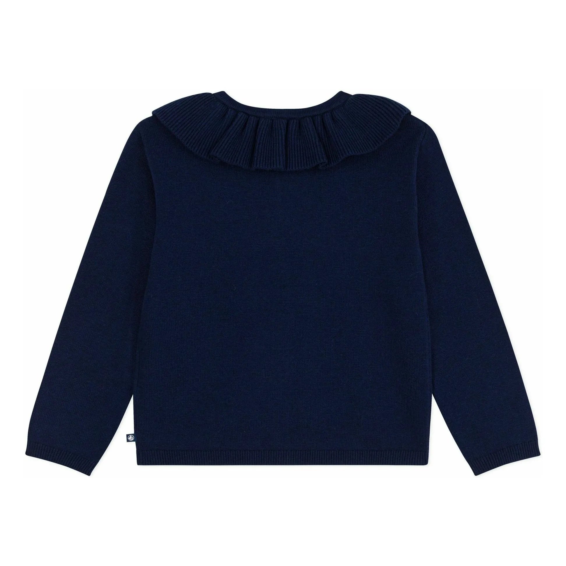 Petit Bateau - Yün fırfırlı hırka | Midnight blue