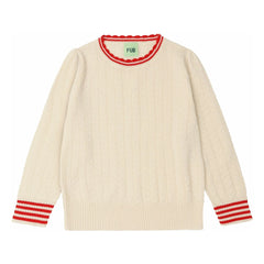 FUB - Zickzack-Pullover Feine Merinowolle | Ecru